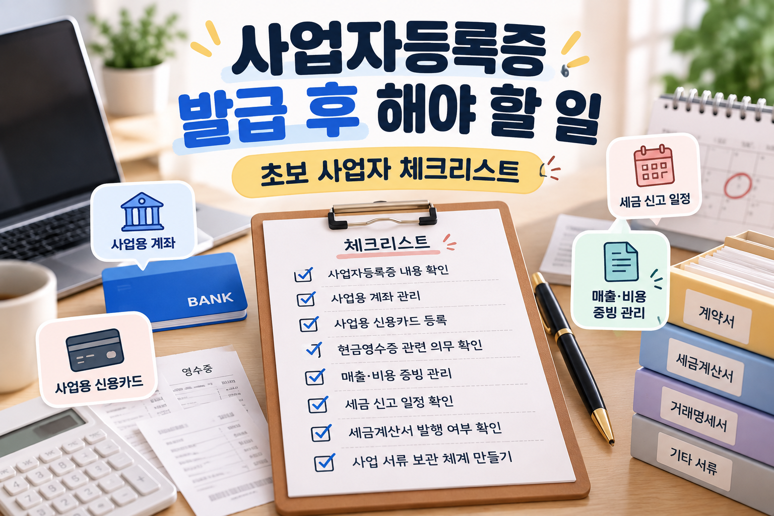 사업자등록증 발급 후 해야 할 일 체크리스트